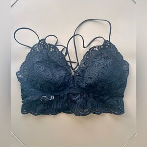 PINK Victoria's Secret Navy Lace Strappy Bralette